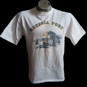 Vintage T-shirt Large Single Stitch Allsport Mussell Fort Tepusquet USA 1990's